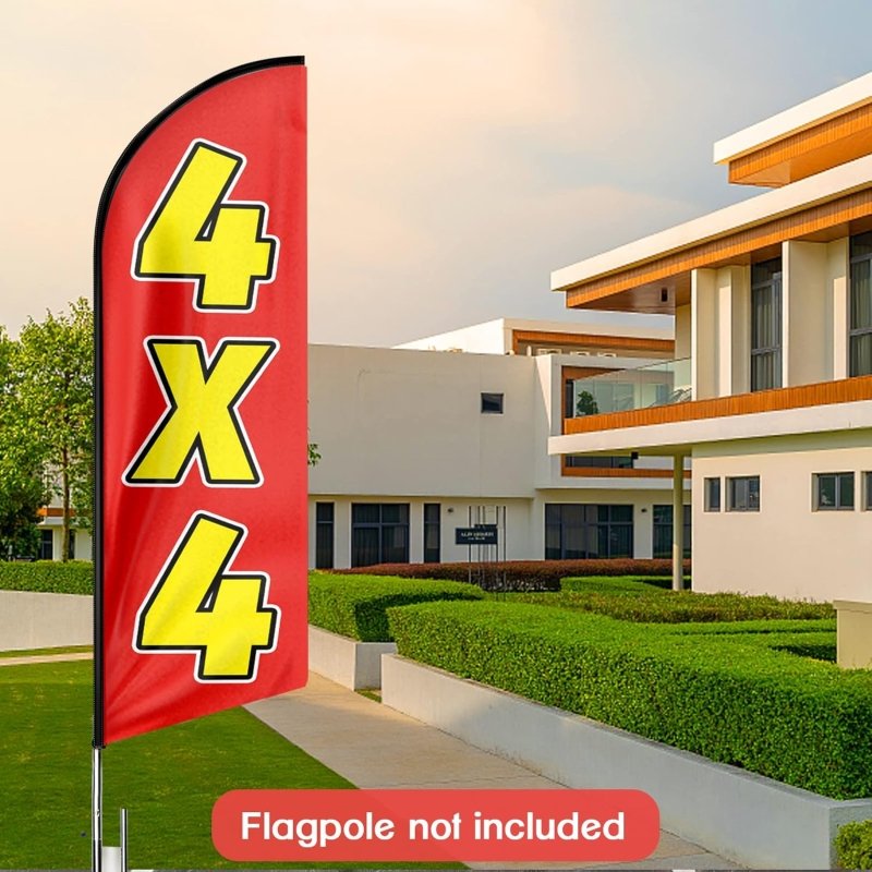 11FT 4X4 Advertising Swooper Flag Fit 15FT Flagpole (Flagpole Not Included 4.3)