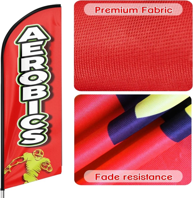 11FT Aerobics Advertising Swooper Flag Fit 15FT Flagpole(Flagpole Not Included 4.3)