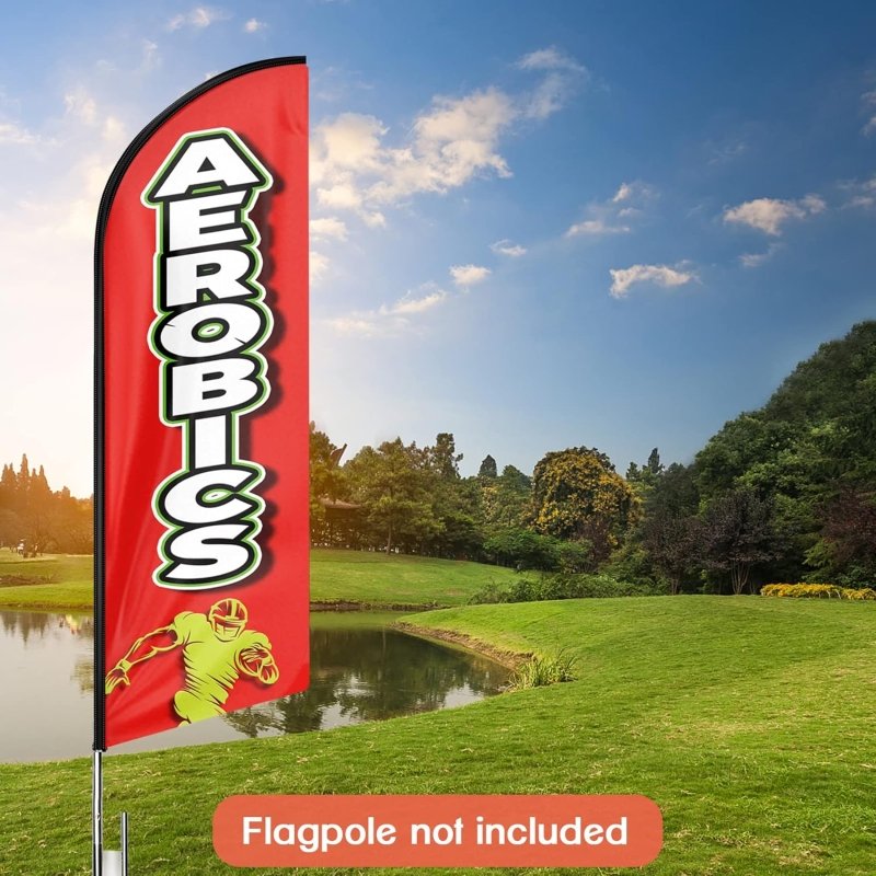 11FT Aerobics Advertising Swooper Flag Fit 15FT Flagpole(Flagpole Not Included 4.3)