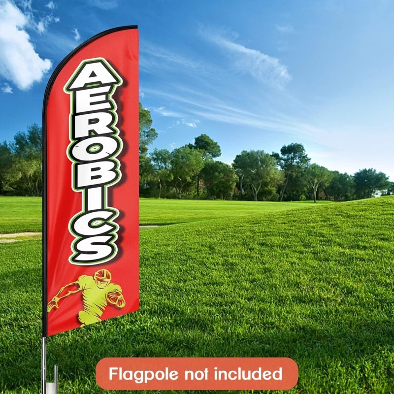 11FT Aerobics Advertising Swooper Flag Fit 15FT Flagpole(Flagpole Not Included 4.3)