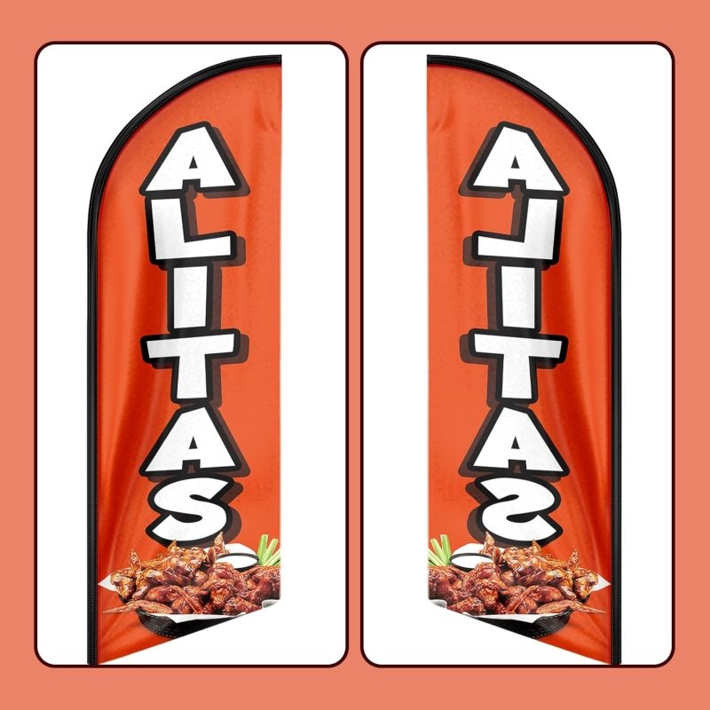 11FT Alitas Advertising Swooper Flag Fit 15FT Flagpole(Flagpole Not Included 4.3)