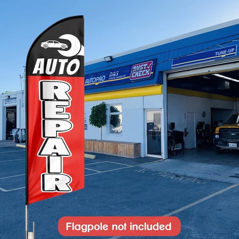 11FT Auto Repair Advertising Swooper Flag Fit 15FT Flagpole(Flagpole Not Included 4.3)