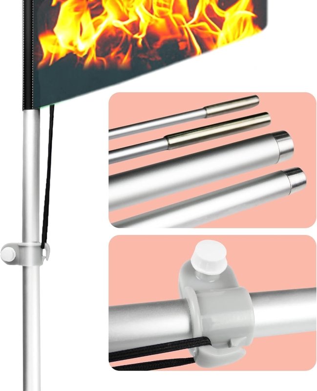 11FT BBQ flags for Businesses with Poles/ Ground Stake/Portable Bag(3.4m)