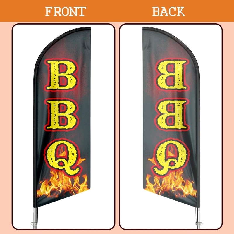 11FT BBQ flags for Businesses with Poles/ Ground Stake/Portable Bag(3.4m)