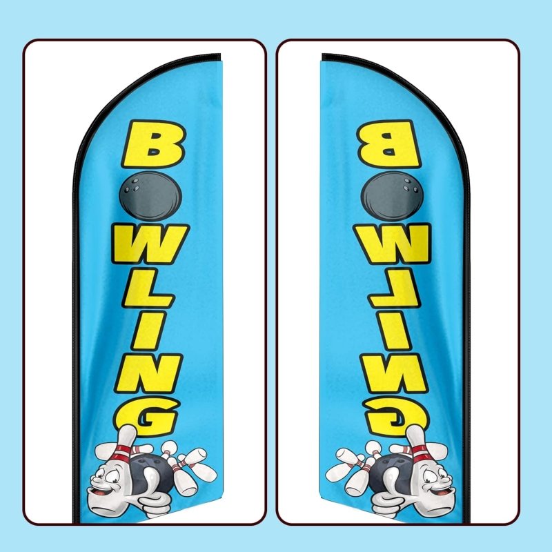 11FT Bowling Advertising Swooper Flag Fit 15FT Flagpole (Flagpole Not Included 4.3)