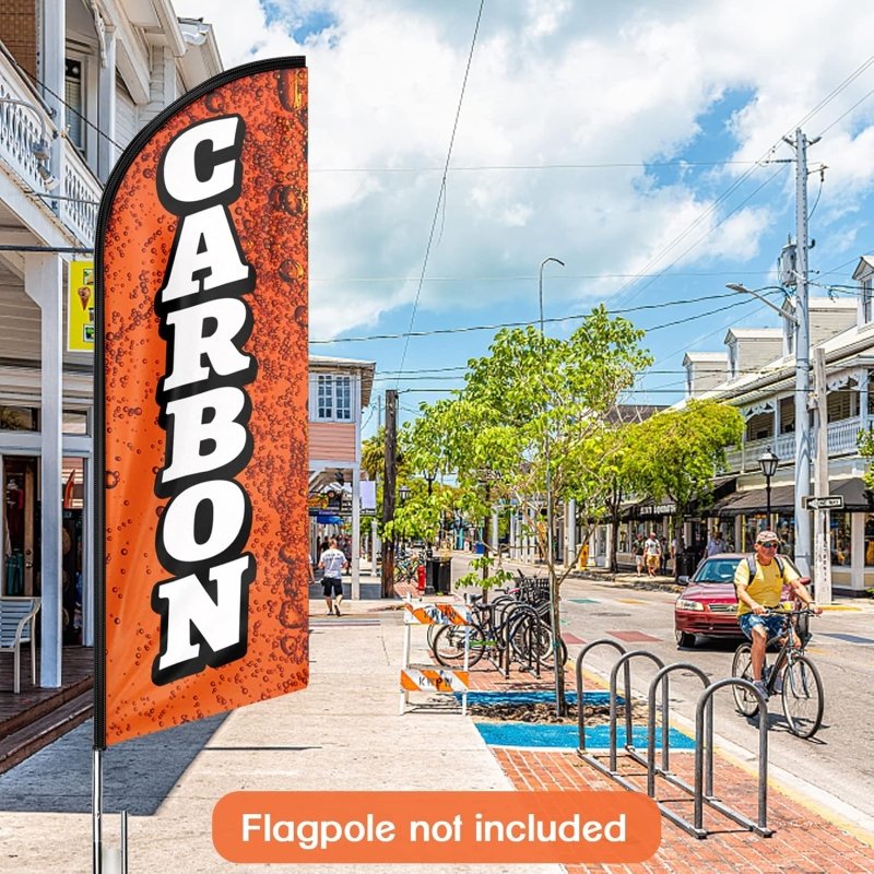 11FT Carbon Advertising Swooper Flag Fit 15FT Flagpole(Flagpole Not Included 4.3)