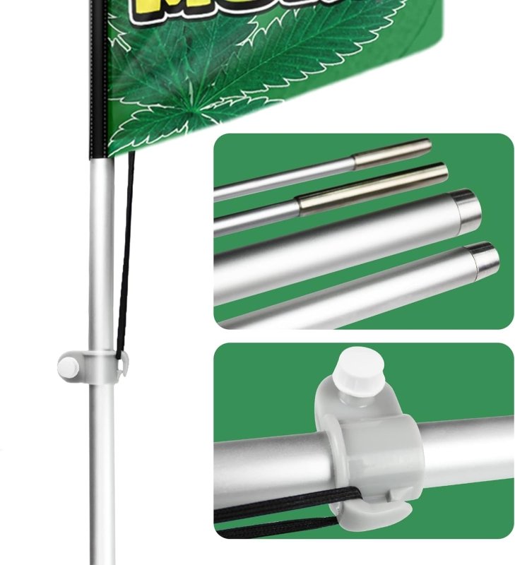 11FT CBD Signs Polyester Swooper Flag with Flag Pole Kit, Ground Stake(3.4m)