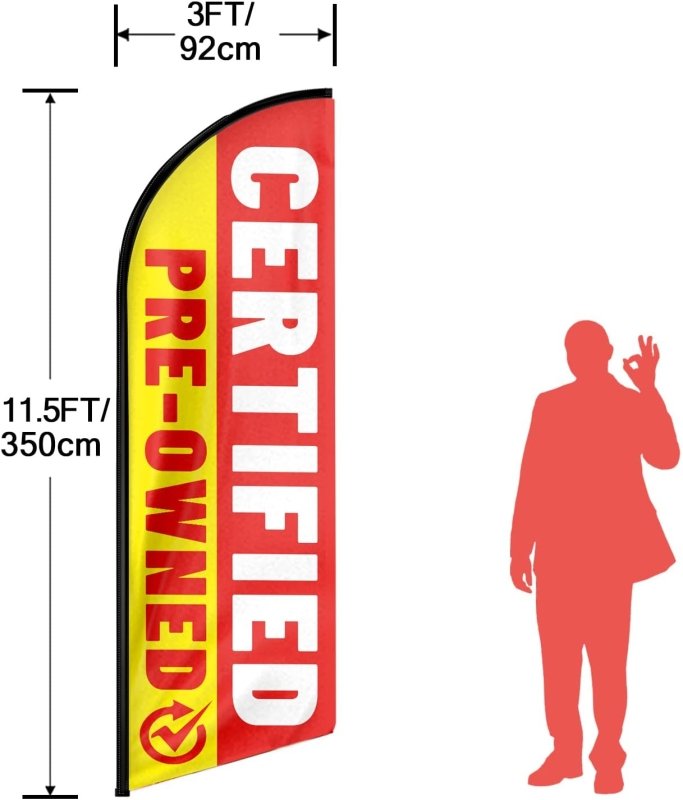 11FT Certified Pre - Owned Advertising Swooper Flag Fit 15FT Flagpole (Flagpole Not Included 4.3)