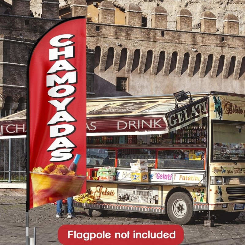 11FT Chamoyadas Advertising Swooper Flag Fit 15FT Flagpole(Flagpole Not Included 4.3)