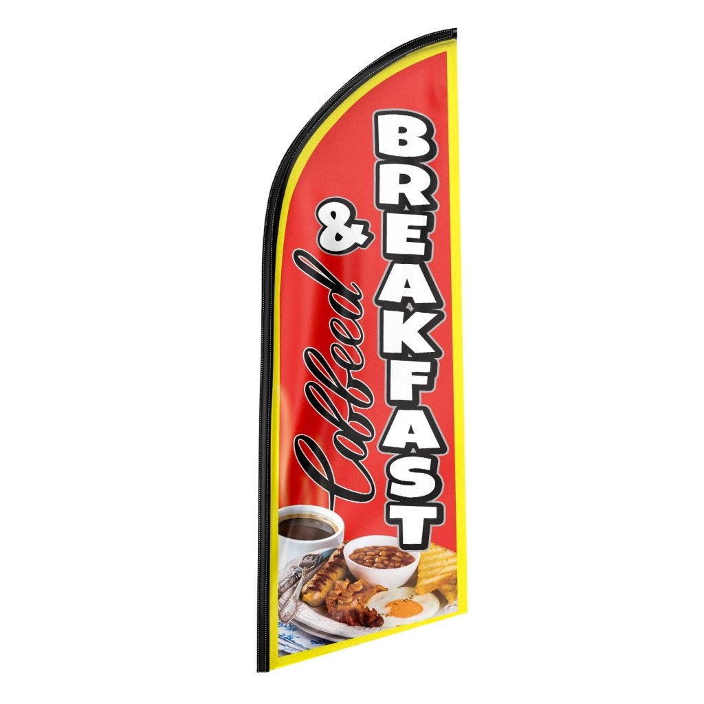 11FT Coffeed Breakfast Swooper Flag with Flagpole(Flagpole Not Included 3.4)