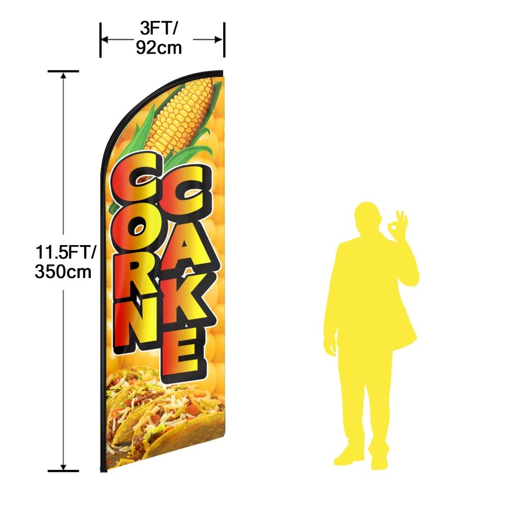 11FT Corn Cake Swooper Flag Fit 15FT Flagpole(Flagpole Not Included 4.3)