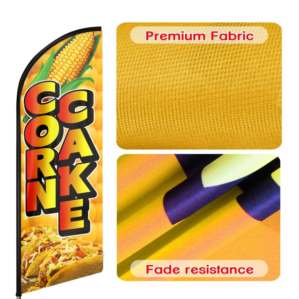 11FT Corn Cake Swooper Flag Fit 15FT Flagpole(Flagpole Not Included 4.3)