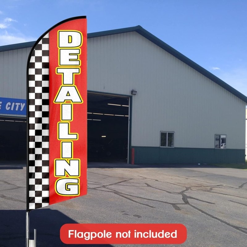 11FT Detailing Advertising Swooper Flag Fit 15FT Flagpole (Flagpole Not Included 4.3)