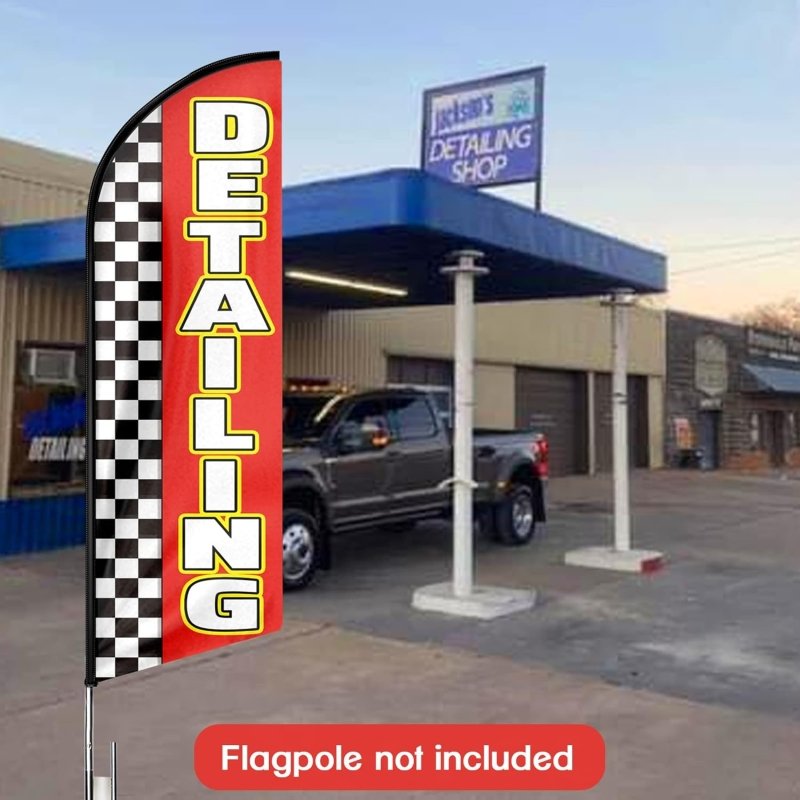 11FT Detailing Advertising Swooper Flag Fit 15FT Flagpole (Flagpole Not Included 4.3)