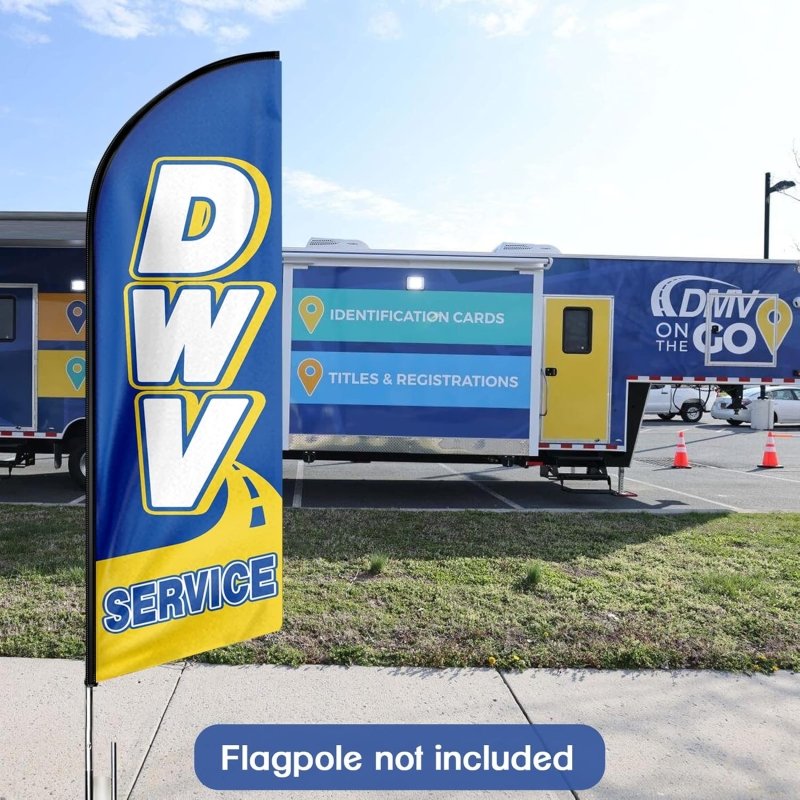 11FT Dmv Service Advertising Swooper Flag Fit 15FT Flagpole (Flagpole Not Included 4.3)