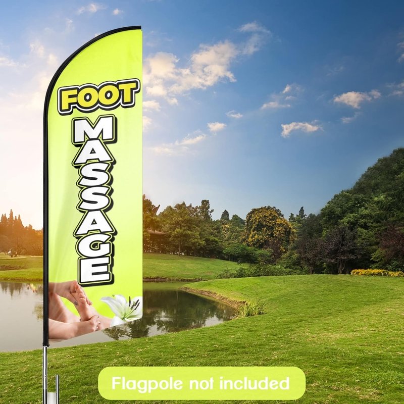 11FT Foot Massage Advertising Swooper Flag Fit 15FT Flagpole(Flagpole Not Included 4.3)