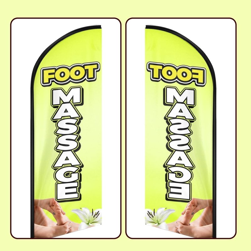 11FT Foot Massage Advertising Swooper Flag Fit 15FT Flagpole(Flagpole Not Included 4.3)