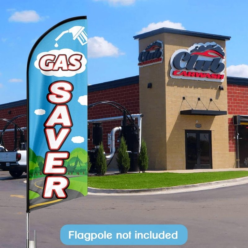 11FT Gas Saver Advertising Swooper Flag Fit 15FT Flagpole (Flagpole Not Included 4.3)