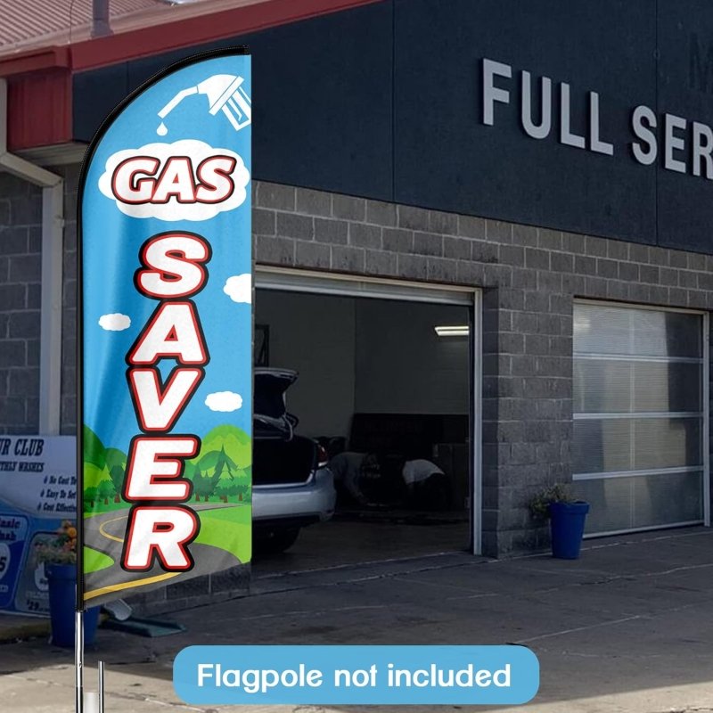 11FT Gas Saver Advertising Swooper Flag Fit 15FT Flagpole (Flagpole Not Included 4.3)