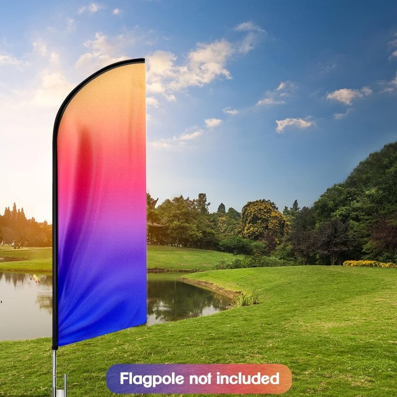 11FT Gradient Advertising Swooper Flag Fit 15FT Flagpole(Flagpole Not Included 4.3)