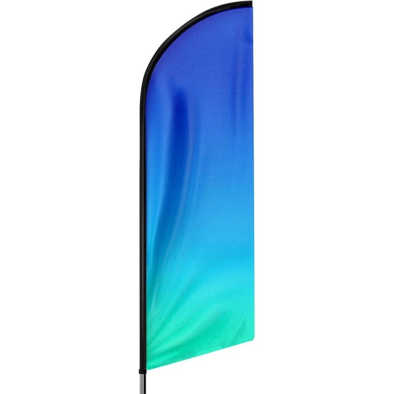 11FT Gradient Blue&Green Advertising Swooper Flag Fit 15FT Flagpole(Flagpole Not Included 4.3)