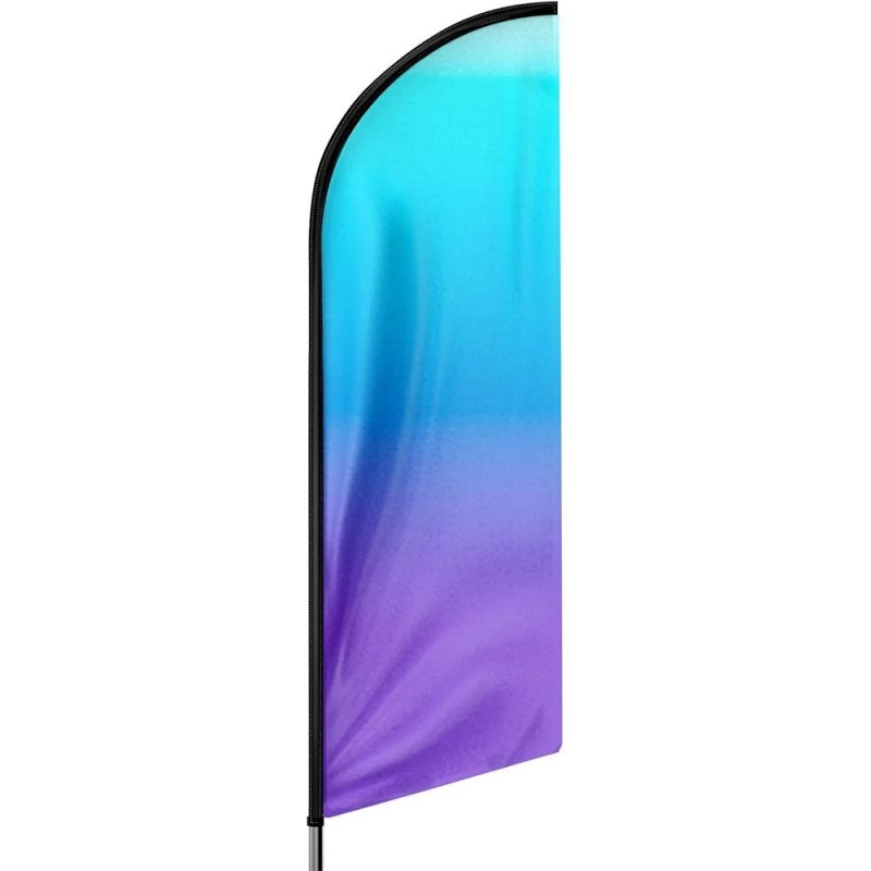 11FT Gradient Blue&Purple Advertising Swooper Flag Fit 15FT Flagpole(Flagpole Not Included 4.3)