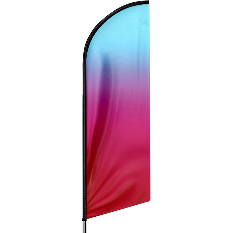 11FT Gradient Blue&Red Advertising Swooper Flag Fit 15FT Flagpole(Flagpole Not Included 4.3)