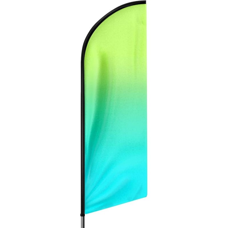 11FT Gradient Green&Blue Advertising Swooper Flag Fit 15FT Flagpole(Flagpole Not Included 4.3)