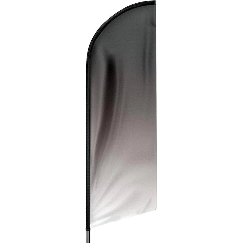 11FT Gradient Grey&White Advertising Swooper Flag Fit 15FT Flagpole(Flagpole Not Included 4.3)