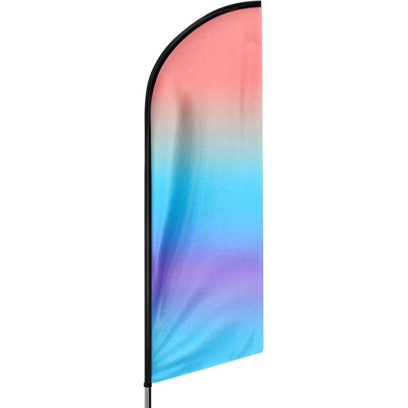 11FT Gradient Pink&Blue Advertising Swooper Flag Fit 15FT Flagpole(Flagpole Not Included 4.3)