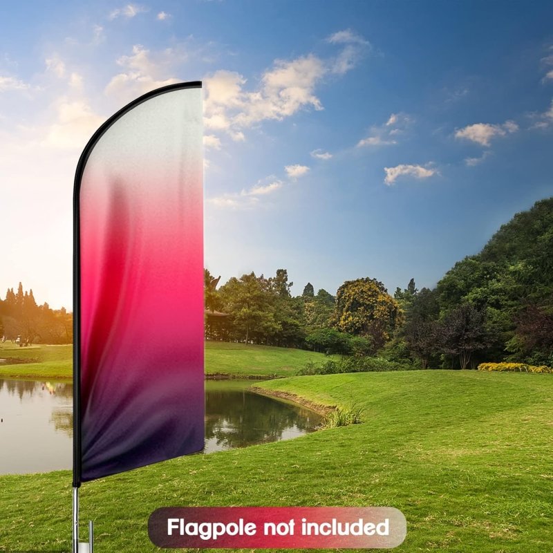 11FT Gradient White&Pink Advertising Swooper Flag Fit 15FT Flagpole(Flagpole Not Included 4.3)