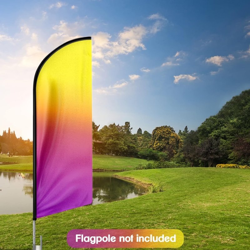 11FT Gradient Yellow & Purple Advertising Swooper Flag Fit 15FT Flagpole(Flagpole Not Included 4.3)