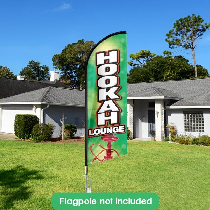 11FT Hookah Advertising Swooper Flag Fit 15FT Flagpole (Flagpole Not Included 4.3)