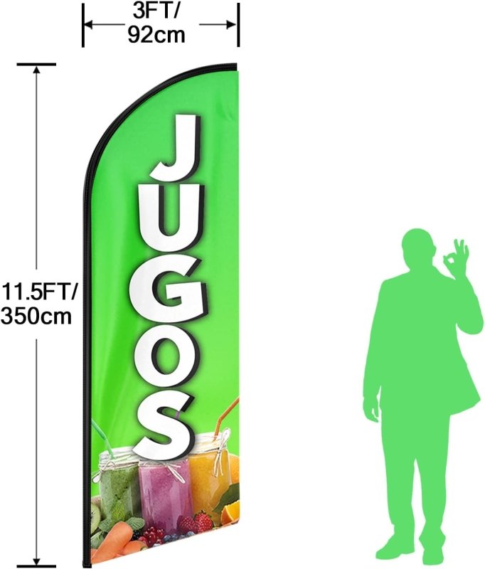 11FT Jugos Advertising Swooper Flag Fit 15FT Flagpole(Flagpole Not Included 4.3)