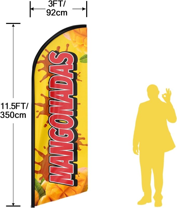 11FT Mangonadas Advertising Swooper Flag Fit 15FT Flagpole(Flagpole Not Included 4.3)