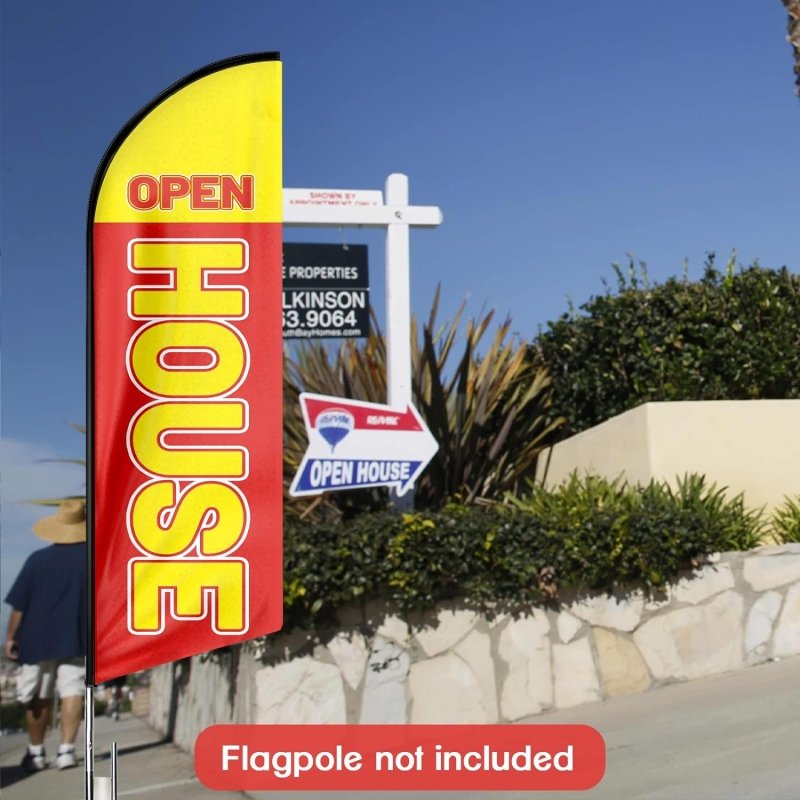 11FT Open House Advertising Swooper Flag Fit 15FT Flagpole (Flagpole Not Included 4.3)