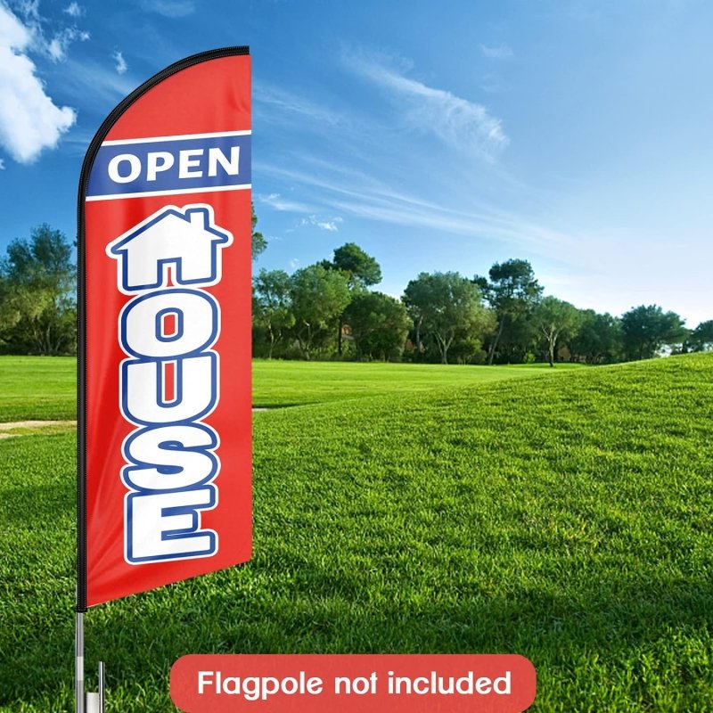 11FT Open House pink 01 Advertising Swooper Flag Fit 15FT Flagpole (Flagpole Not Included 4.3)