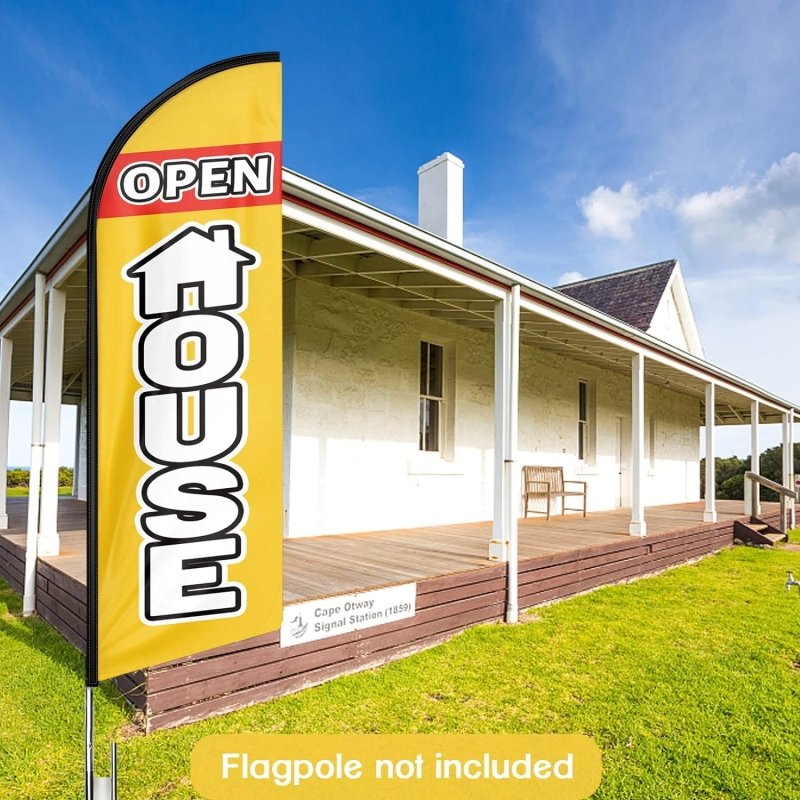 11FT Open House Yellow Advertising Swooper Flag Fit 15FT Flagpole (Flagpole Not Included 4.3)