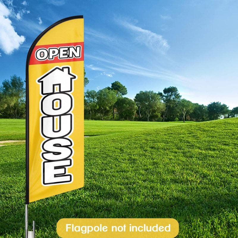 11FT Open House Yellow Advertising Swooper Flag Fit 15FT Flagpole (Flagpole Not Included 4.3)