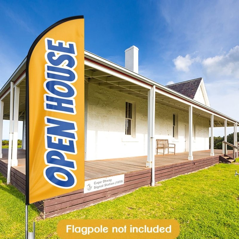 11FT Open House Yellow Advertising Swooper Flag Fit 15FT Flagpole (Flagpole Not Included 4.3)