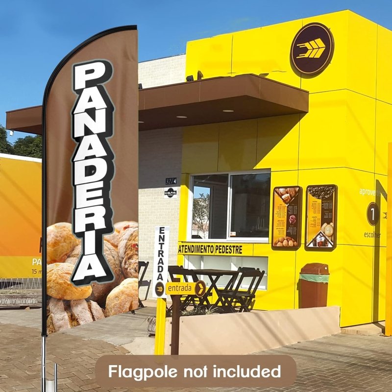 11FT Panaderia Advertising Swooper Flag Fit 15FT Flagpole(Flagpole Not Included 4.3)