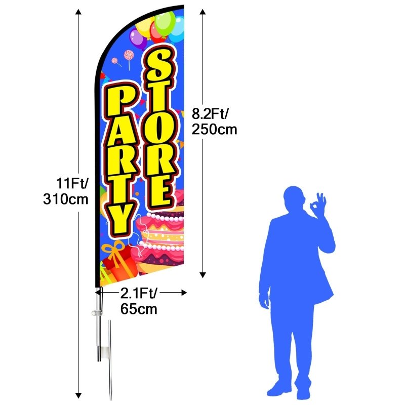 11FT Party Store Advertising Swooper Flag Kit(3.4m)