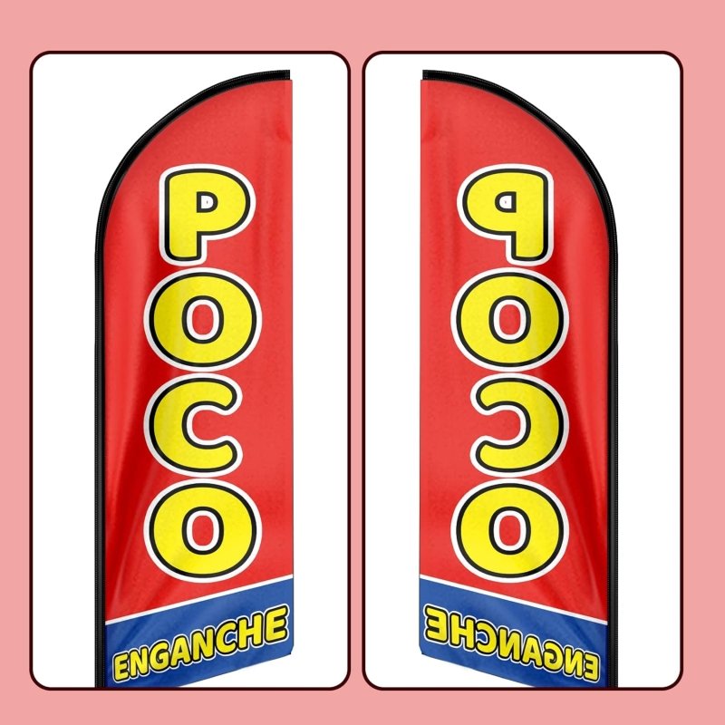 11FT Poco Enganche Advertising Swooper Flag Fit 15FT Flagpole (Flagpole Not Included 4.3)