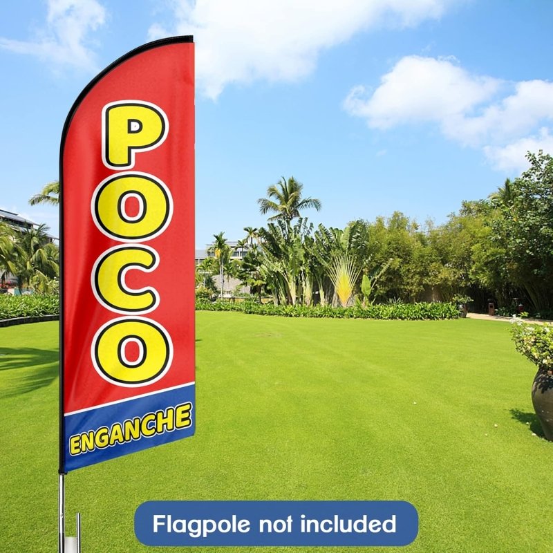 11FT Poco Enganche Advertising Swooper Flag Fit 15FT Flagpole (Flagpole Not Included 4.3)