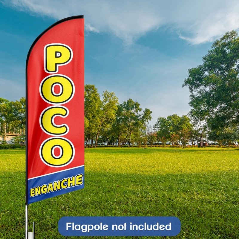 11FT Poco Enganche Advertising Swooper Flag Fit 15FT Flagpole (Flagpole Not Included 4.3)