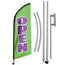 11FT Polyester Open Flag with Aluminium Alloy Flag Pole Kit, Ground Stake(3.3m)