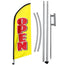 11FT Polyester Open Flag with Aluminium Alloy Flag Pole Kit(3.3m)