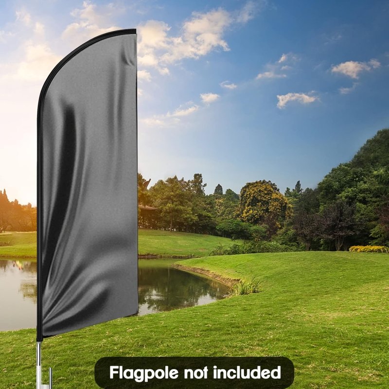 11FT Solid Black Advertising Swooper Flag Fit 15FT Flagpole(Flagpole Not Included 4.3)