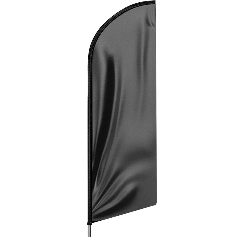 11FT Solid Black Advertising Swooper Flag Fit 15FT Flagpole(Flagpole Not Included 4.3)