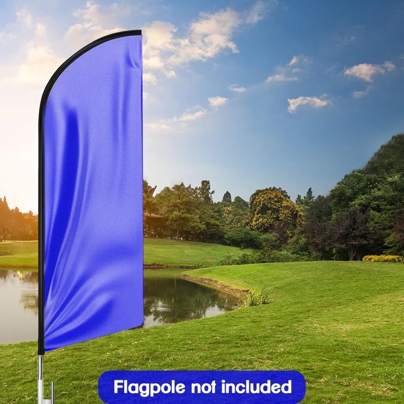 11FT Solid Blue Advertising Swooper Flag Fit 15FT Flagpole(Flagpole Not Included 4.3)